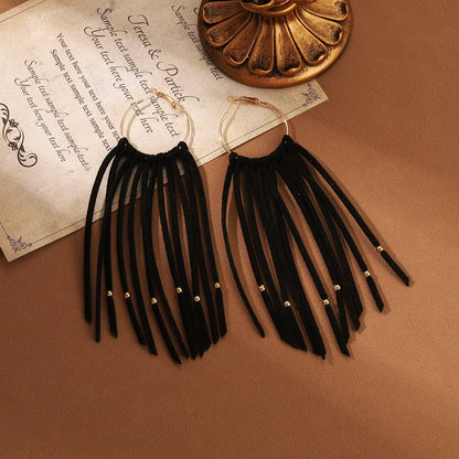 1 Pair Casual Simple Style Tassel Polyester Fiber Drop Earrings