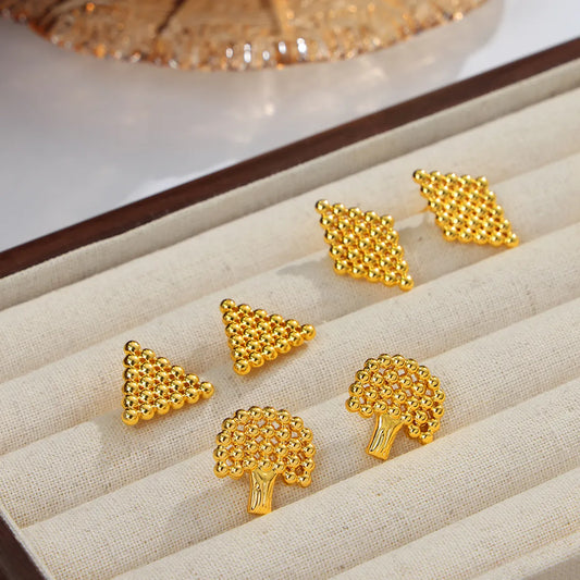 1 Pair Casual Simple Style Triangle Rhombus Plating Titanium Steel 18K Gold Plated Ear Studs