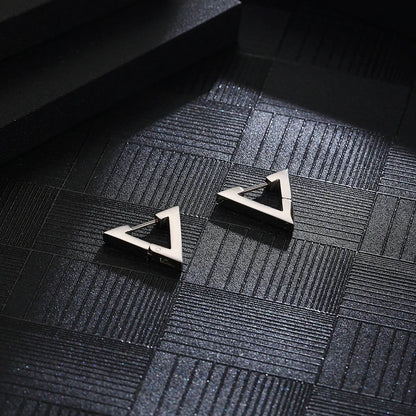 1 Pair Casual Simple Style Triangle Titanium Steel Plating Ear Studs