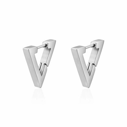 1 Pair Casual Simple Style Triangle Titanium Steel Plating Ear Studs