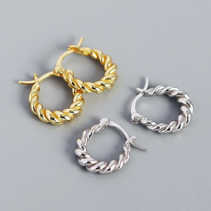 1 Pair Casual Simple Style Twist Plating 304 Stainless Steel 18K Gold Plated Earrings