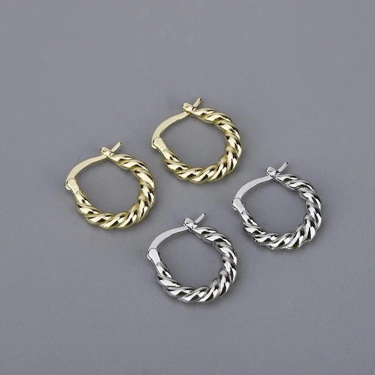 1 Pair Casual Simple Style Twist Plating 304 Stainless Steel 18K Gold Plated Earrings