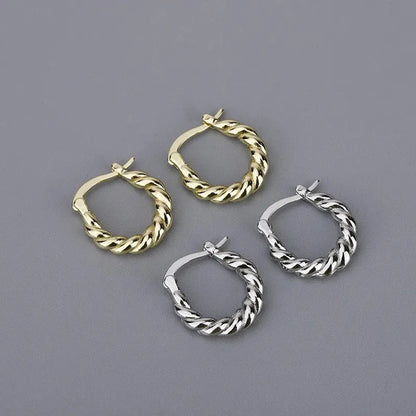 1 Pair Casual Simple Style Twist Plating 304 Stainless Steel 18K Gold Plated Earrings