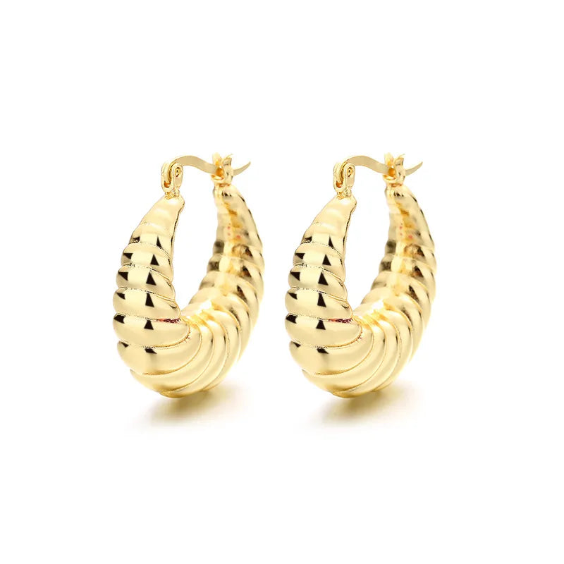 1 Pair Casual Simple Style U Shape Solid Color Plating Brass Earrings