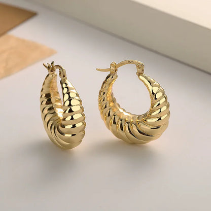 1 Pair Casual Simple Style U Shape Solid Color Plating Brass Earrings