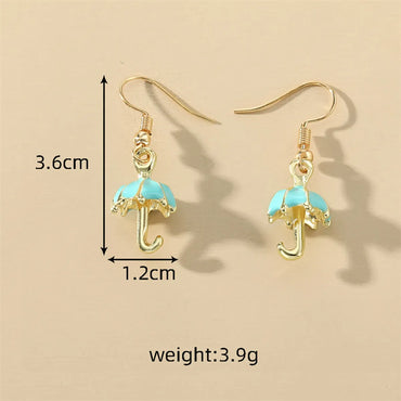 1 Pair Casual Simple Style Umbrella Enamel Alloy Drop Earrings