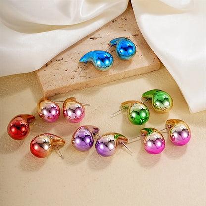 1 Pair Casual Simple Style Water Droplets CCB Ear Studs