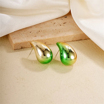 1 Pair Casual Simple Style Water Droplets CCB Ear Studs