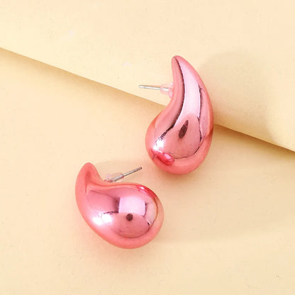 1 Pair Casual Simple Style Water Droplets Spray Paint Water Drop Resin Ear Studs