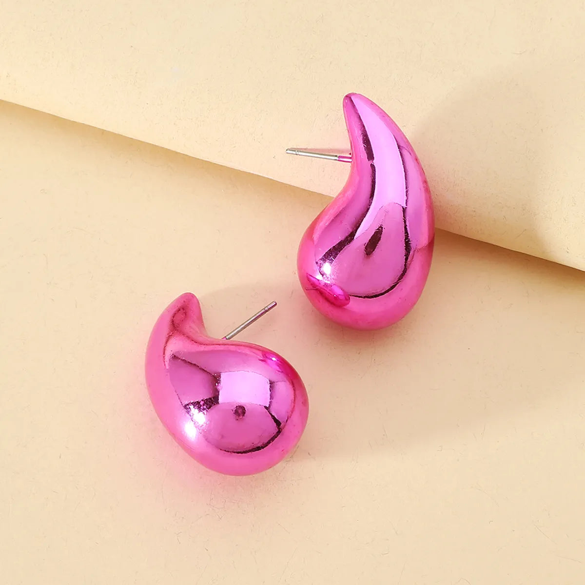 1 Pair Casual Simple Style Water Droplets Spray Paint Water Drop Resin Ear Studs