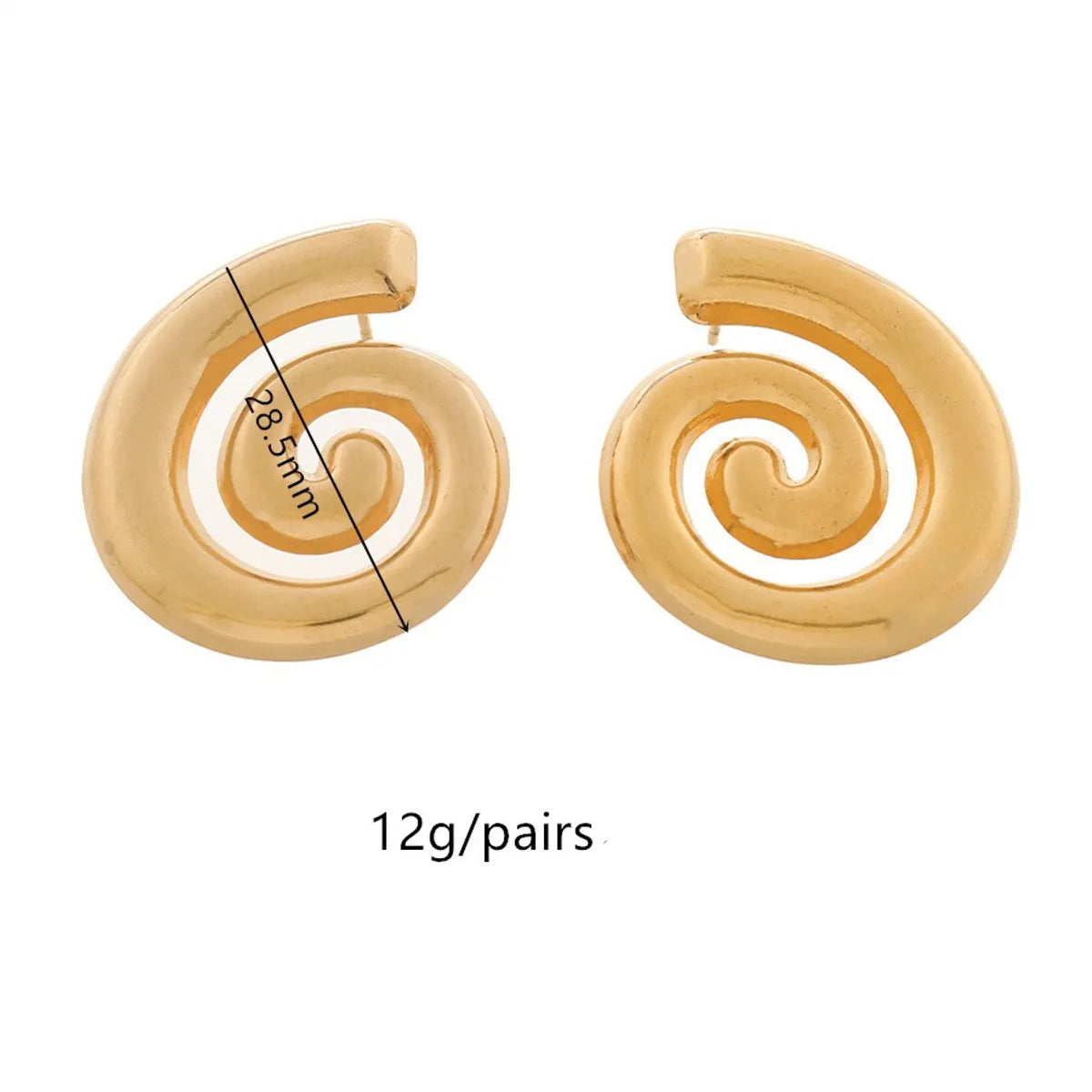 1 Pair Casual Simple Style Wings Spiral Shell Titanium Steel 18K Gold Plated Ear Studs