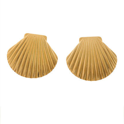 1 Pair Casual Simple Style Wings Spiral Shell Titanium Steel 18K Gold Plated Ear Studs