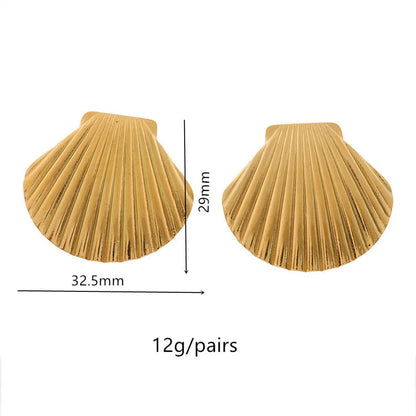 1 Pair Casual Simple Style Wings Spiral Shell Titanium Steel 18K Gold Plated Ear Studs