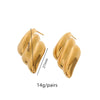 1 Pair Casual Simple Style Wings Spiral Shell Titanium Steel 18K Gold Plated Ear Studs