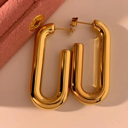 1 Pair Casual Solid Color 304 Stainless Steel No Inlaid 16K Gold Plated White Gold Plated Gold Plated Ear Studs