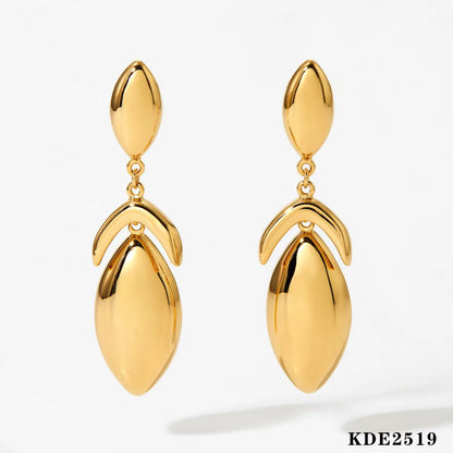 1 Pair Casual Solid Color Plating 304 Stainless Steel 16K Gold Plated White Gold Plated Gold Plated Drop Earrings