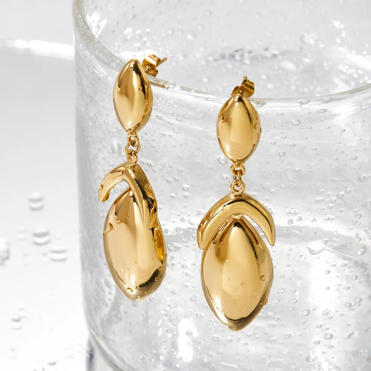 1 Pair Casual Solid Color Plating 304 Stainless Steel 16K Gold Plated White Gold Plated Gold Plated Drop Earrings