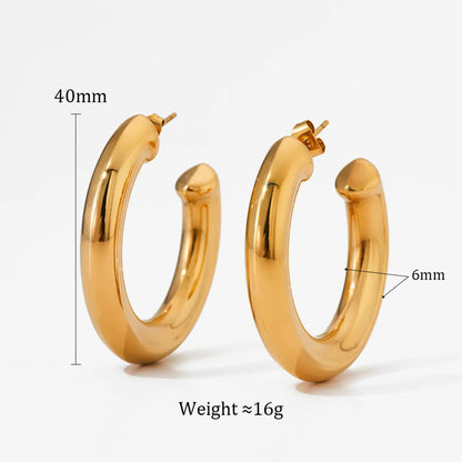 1 Pair Casual Solid Color Plating 304 Stainless Steel 16K Gold Plated White Gold Plated Gold Plated Earrings