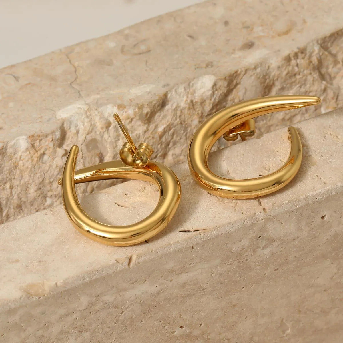 1 Pair Casual Solid Color Plating 316 Stainless Steel  16K Gold Plated White Gold Plated Gold Plated Ear Studs