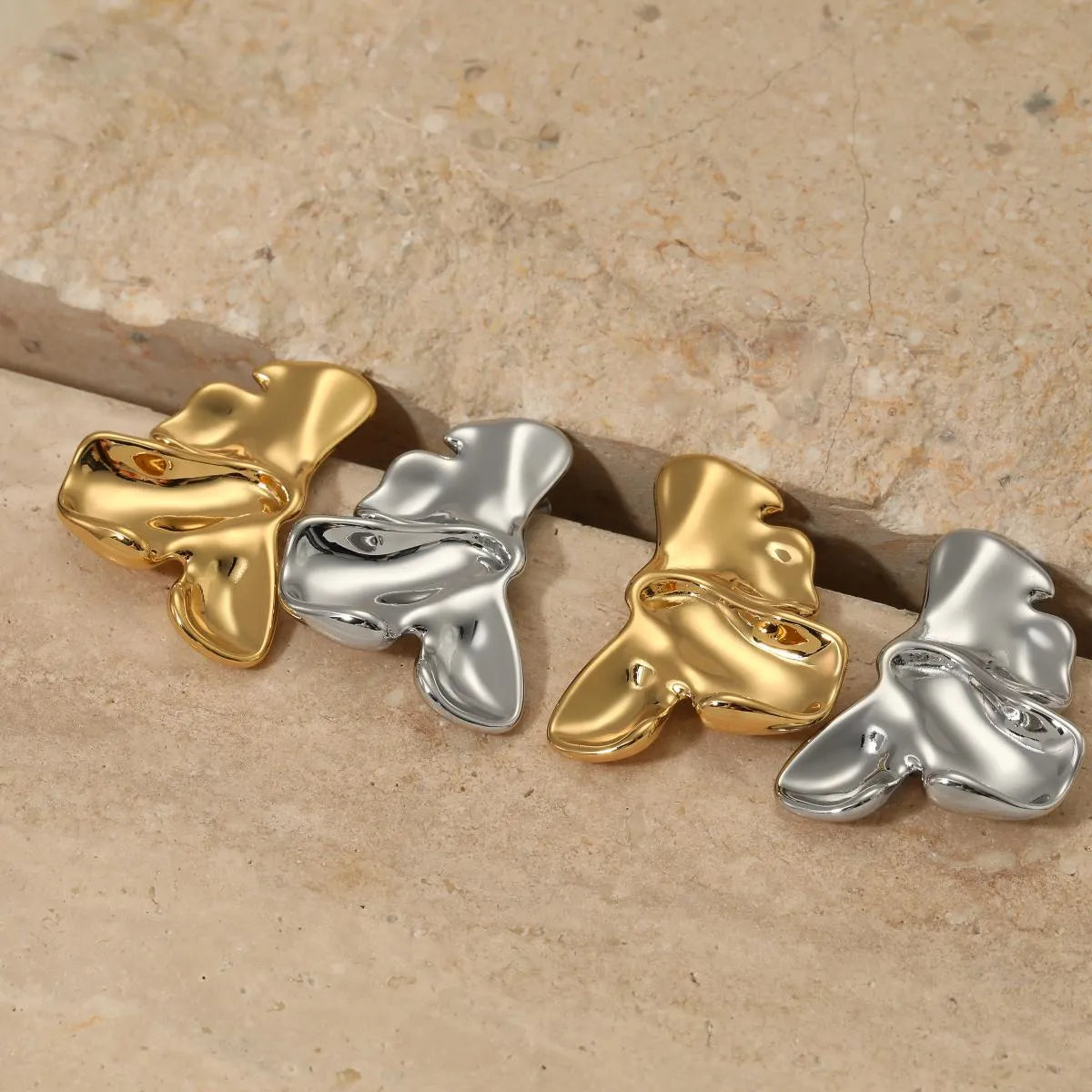 1 Pair Casual Solid Color Plating 316 Stainless Steel  16K Gold Plated White Gold Plated Gold Plated Ear Studs