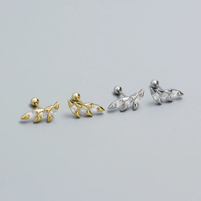 1 Pair Casual Solid Color Plating Inlay Sterling Silver Zircon Ear Studs