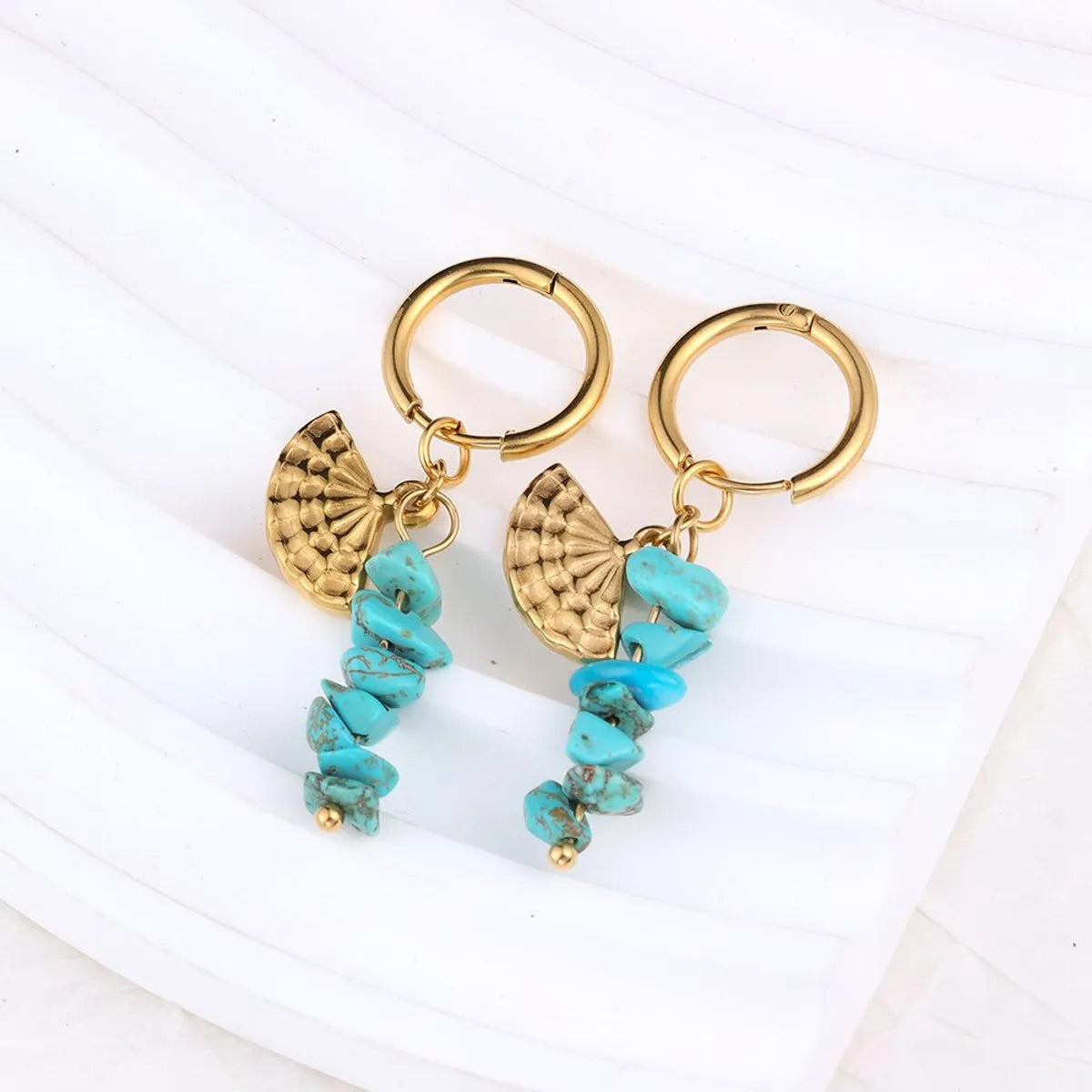 1 Pair Casual Solid Color Plating Stainless Steel 18K Gold Plated Drop Earrings