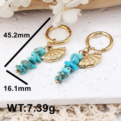 1 Pair Casual Solid Color Plating Stainless Steel 18K Gold Plated Drop Earrings