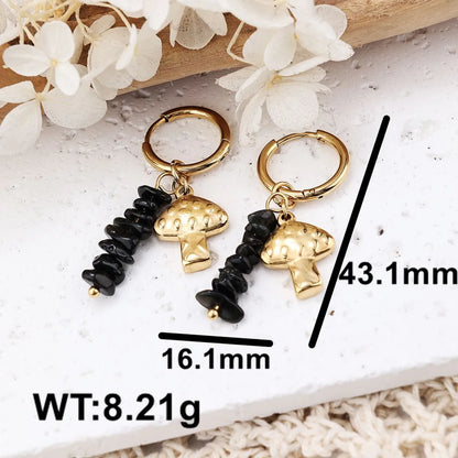 1 Pair Casual Solid Color Plating Stainless Steel 18K Gold Plated Drop Earrings