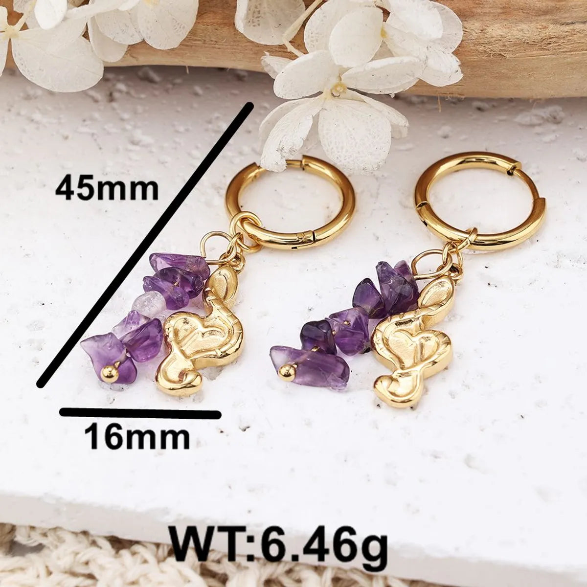 1 Pair Casual Solid Color Plating Stainless Steel 18K Gold Plated Drop Earrings