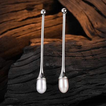 1 Pair Casual Solid Color Plating Sterling Silver 24k Gold Plated White Gold Plated Drop Earrings