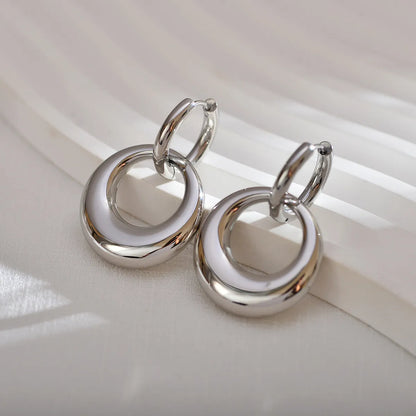 1 Pair Casual Solid Color Stainless Steel Drop Earrings