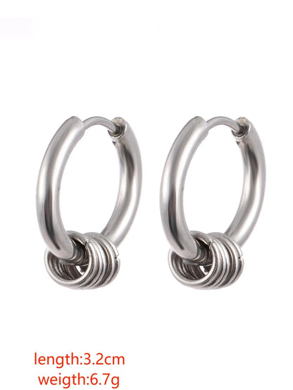 1 Pair Casual Solid Color Stainless Steel Earrings