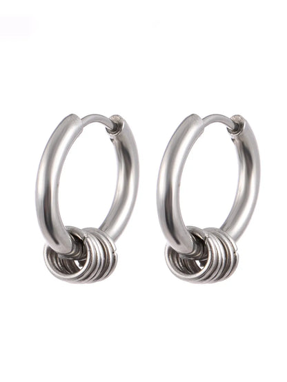 1 Pair Casual Solid Color Stainless Steel Earrings