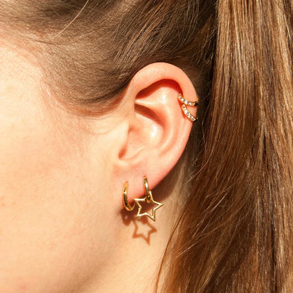 1 Pair Casual Star Copper Plating Earrings