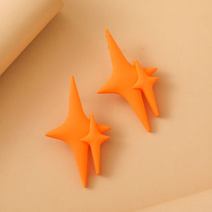 1 Pair Casual Star Stoving Varnish Resin Ear Studs