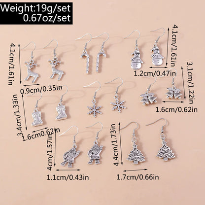 1 Pair Casual Streetwear Christmas Tree Snowflake Zinc Alloy Drop Earrings