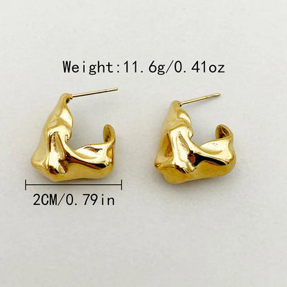 1 Pair Casual Streetwear Commute V Shape Plating Stainless Steel Gold Plated Ear Studs