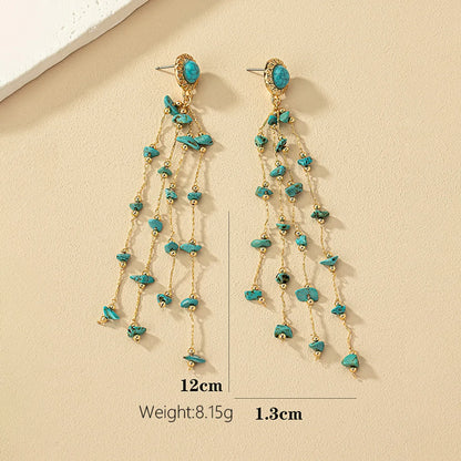 1 Pair Casual Streetwear Irregular Geometric Plating Stone 14k Gold Plated Drop Earrings