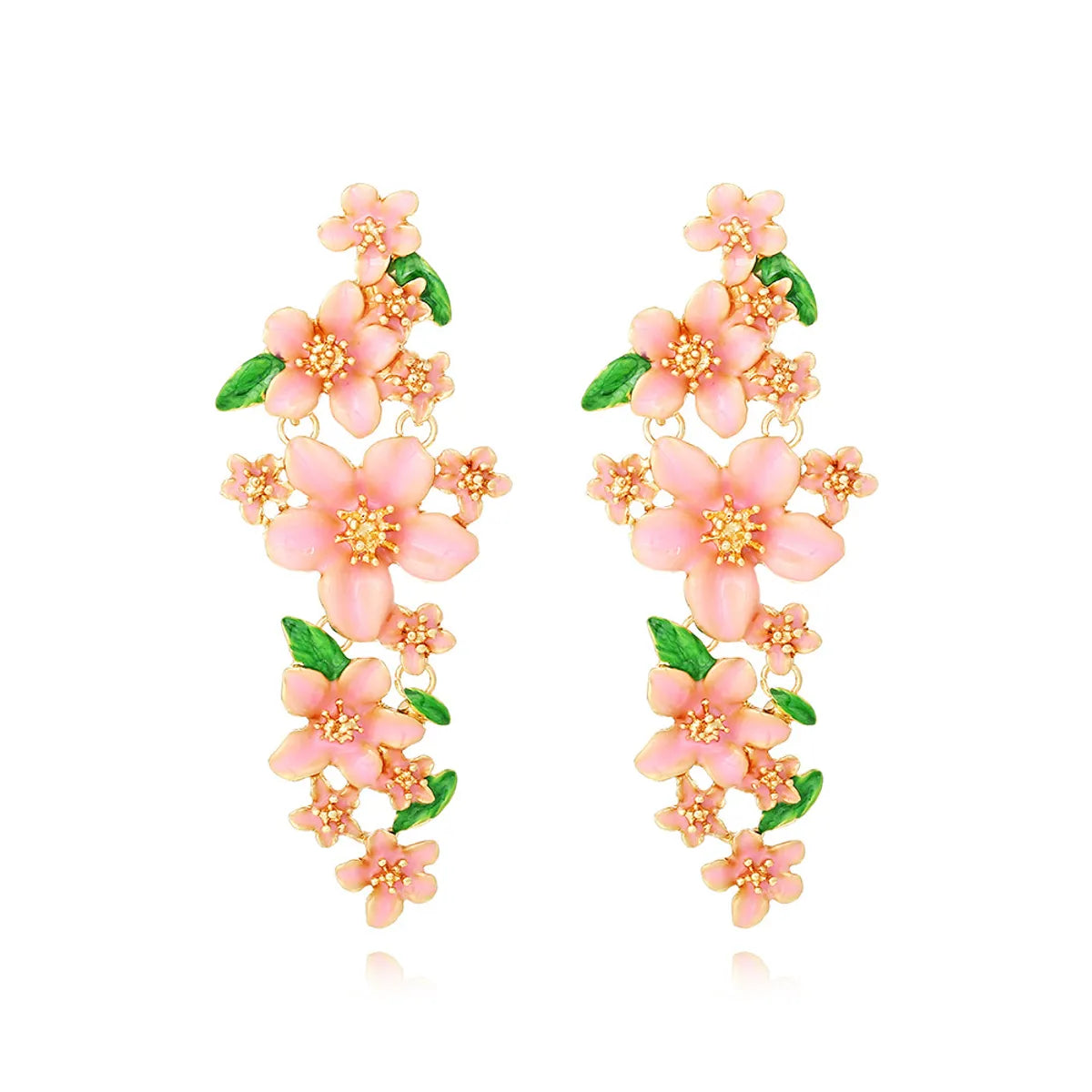 1 Pair Casual Sweet Flower Enamel Zinc Alloy Drop Earrings