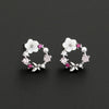 1 Pair Casual Sweet Flower Plating Inlay Copper Rhinestones Pearl Ear Studs