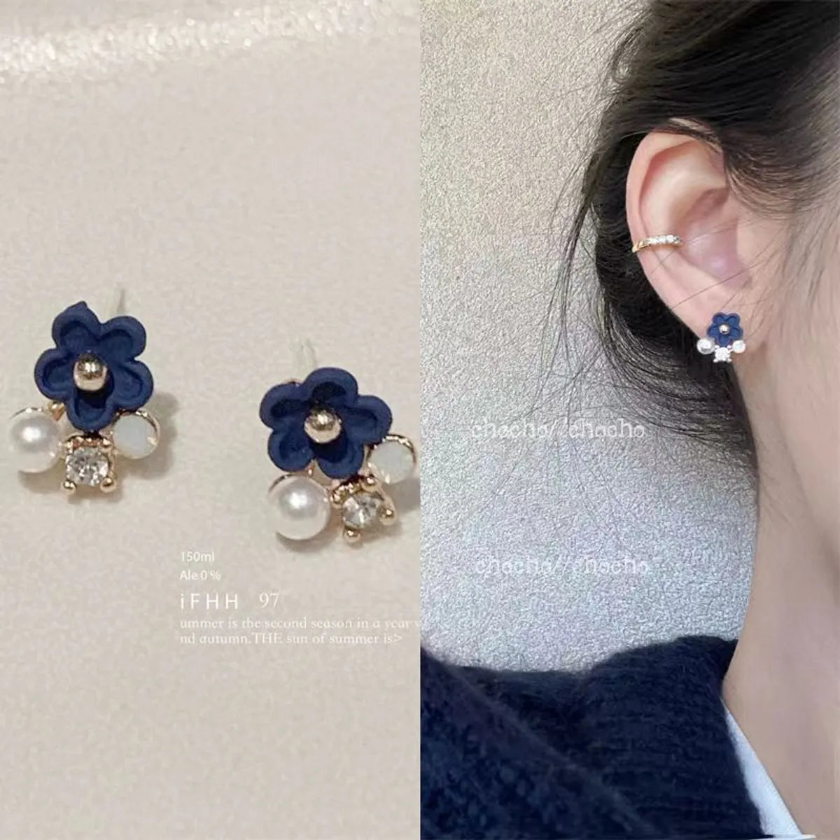 1 Pair Casual Sweet Heart Shape Flower Bow Knot Tassel Enamel Inlay Alloy Rhinestones Drop Earrings Ear Studs