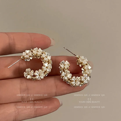 1 Pair Casual Sweet Heart Shape Flower Bow Knot Tassel Enamel Inlay Alloy Rhinestones Drop Earrings Ear Studs