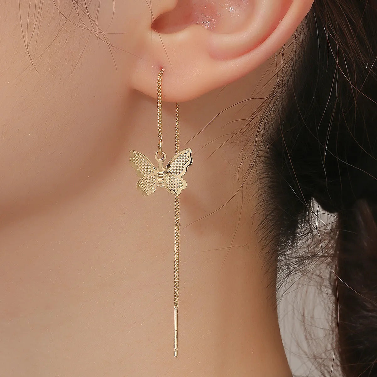 1 Pair Casual Sweet Moon Eye Bird Plating Inlay Alloy Crystal Pearl Zircon Ear Line