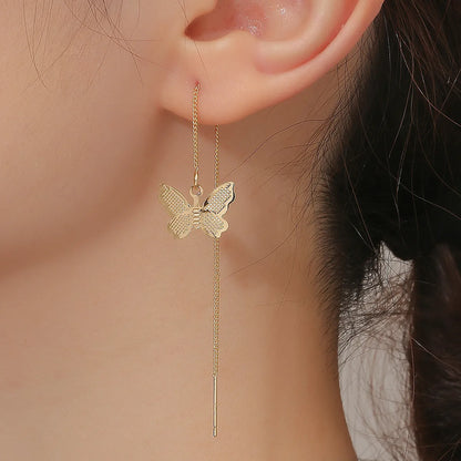 1 Pair Casual Sweet Moon Eye Bird Plating Inlay Alloy Crystal Pearl Zircon Ear Line