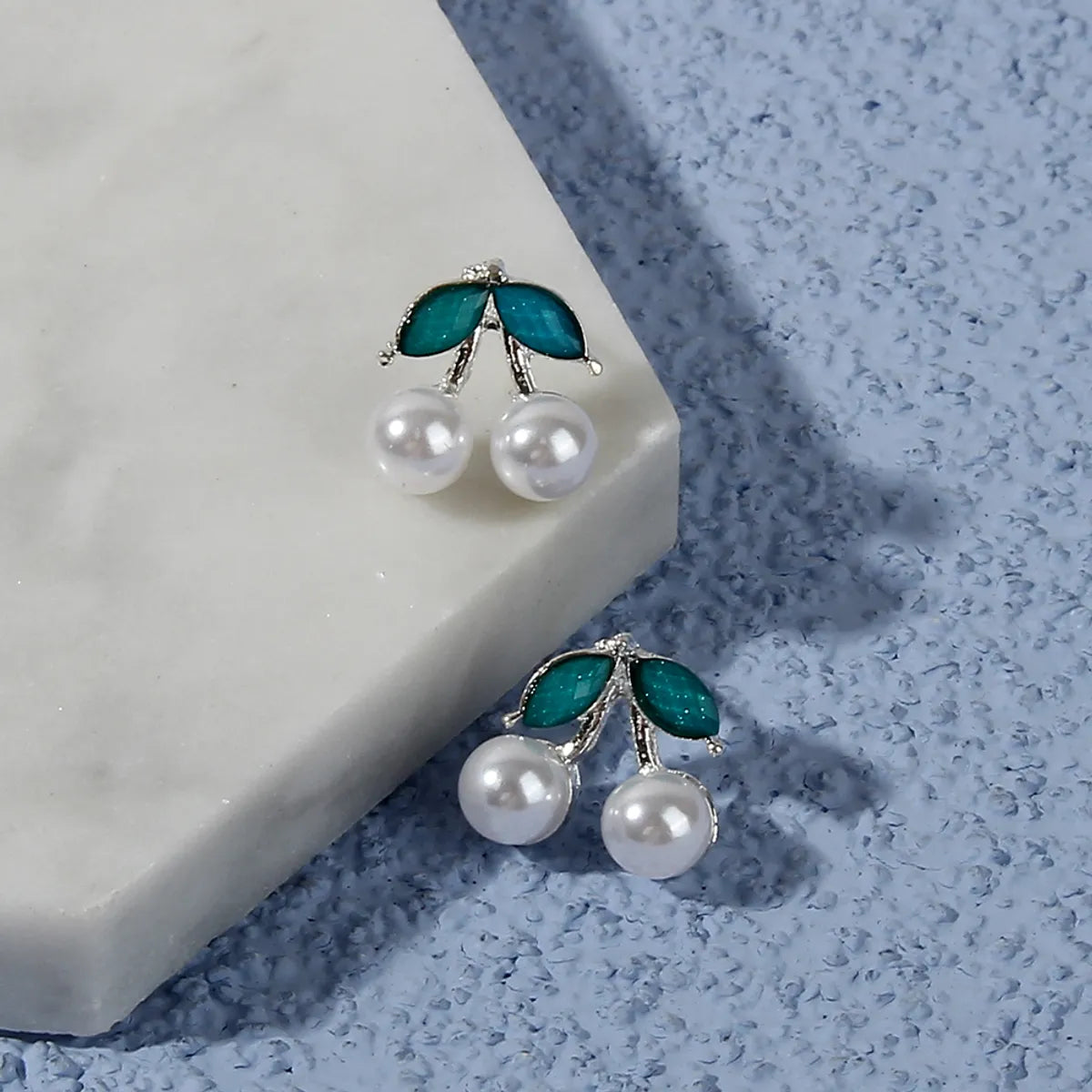 1 Pair Casual Sweet Pastoral Cherry Imitation Pearl Alloy Ear Studs