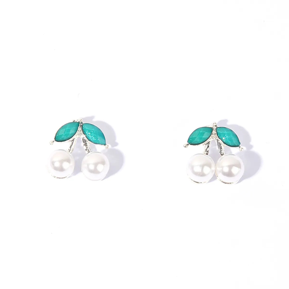 1 Pair Casual Sweet Pastoral Cherry Imitation Pearl Alloy Ear Studs