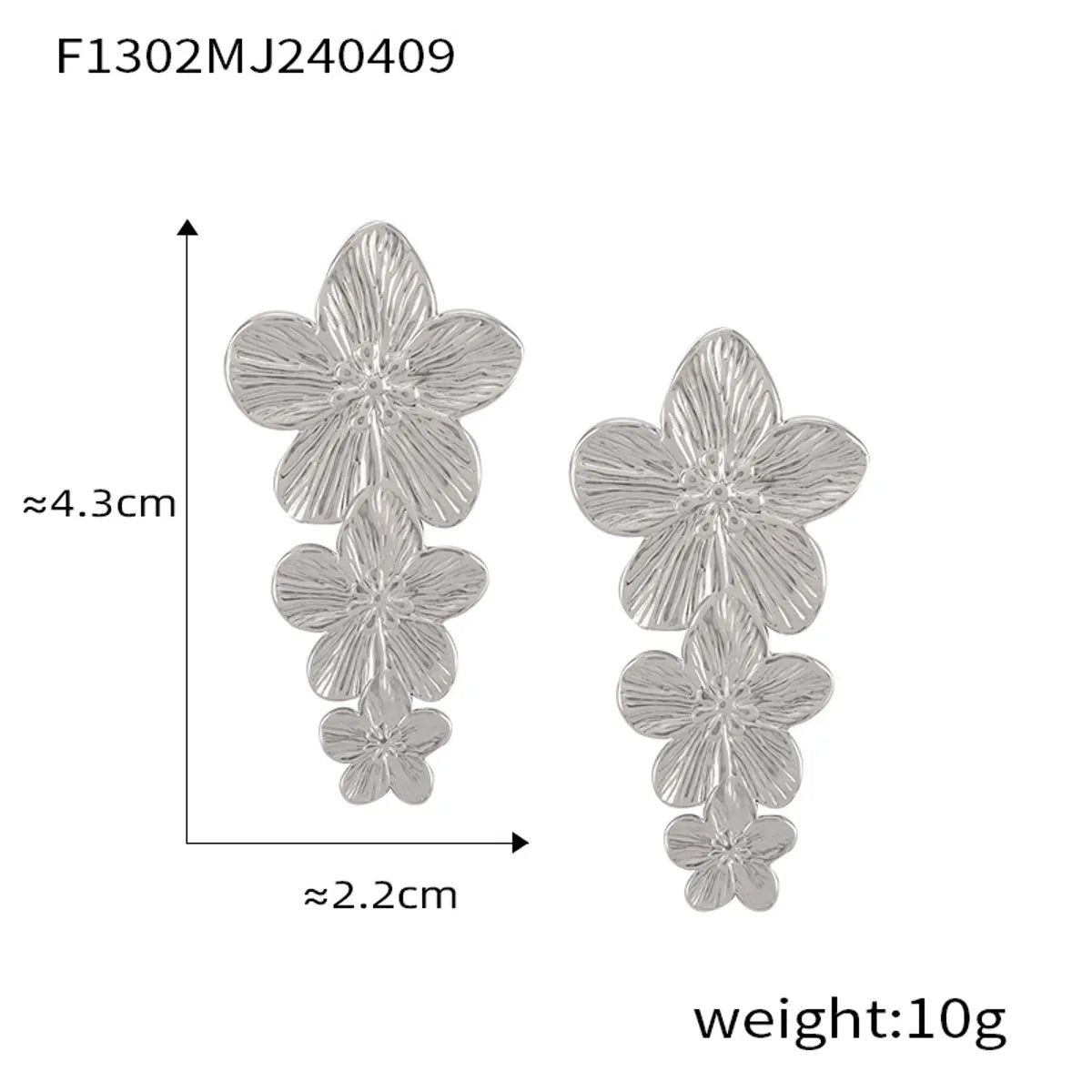 1 Pair Casual Sweet Simple Style Flower Petal Butterfly Inlay 304 Stainless Steel Pearl 18K Gold Plated Drop Earrings