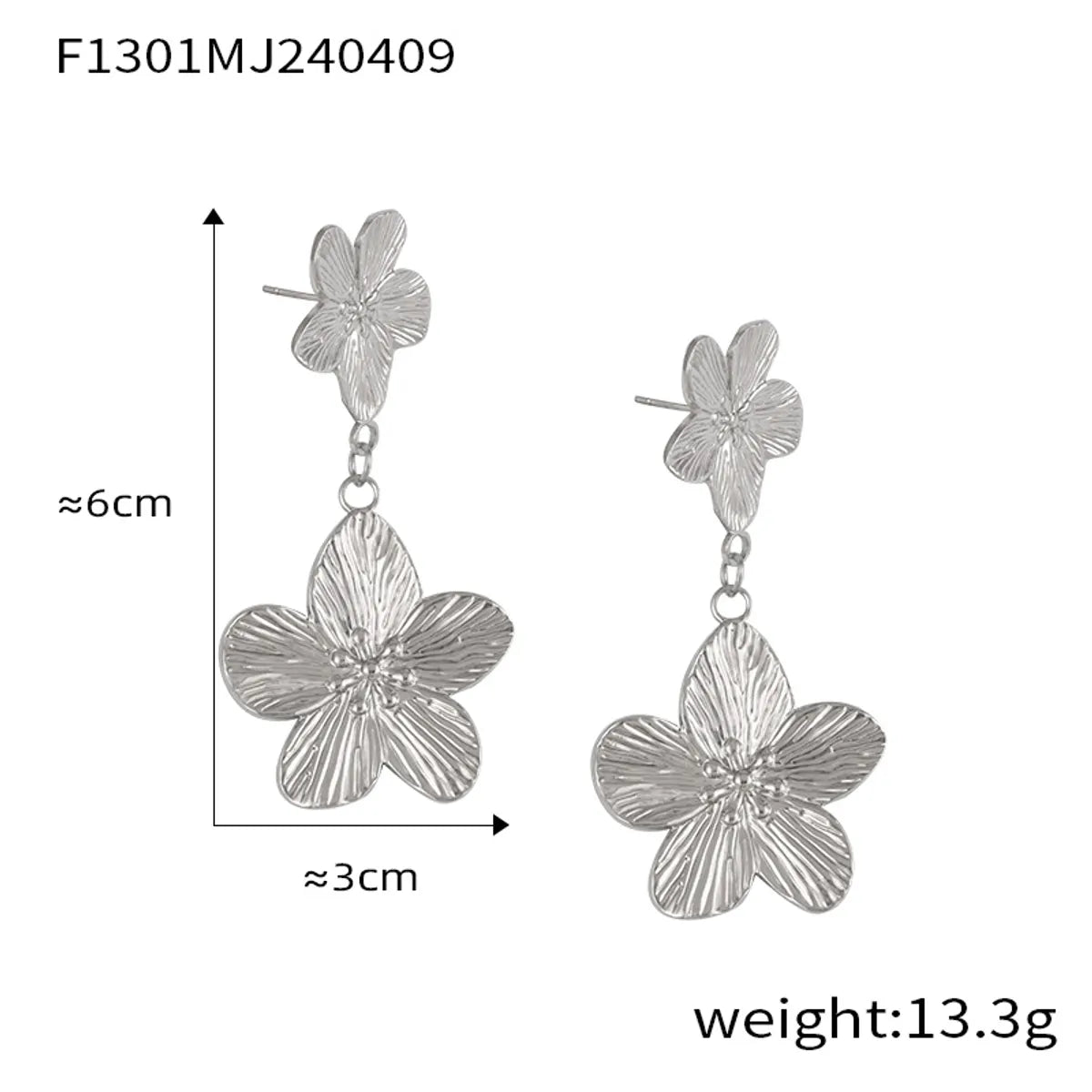 1 Pair Casual Sweet Simple Style Flower Petal Butterfly Inlay 304 Stainless Steel Pearl 18K Gold Plated Drop Earrings