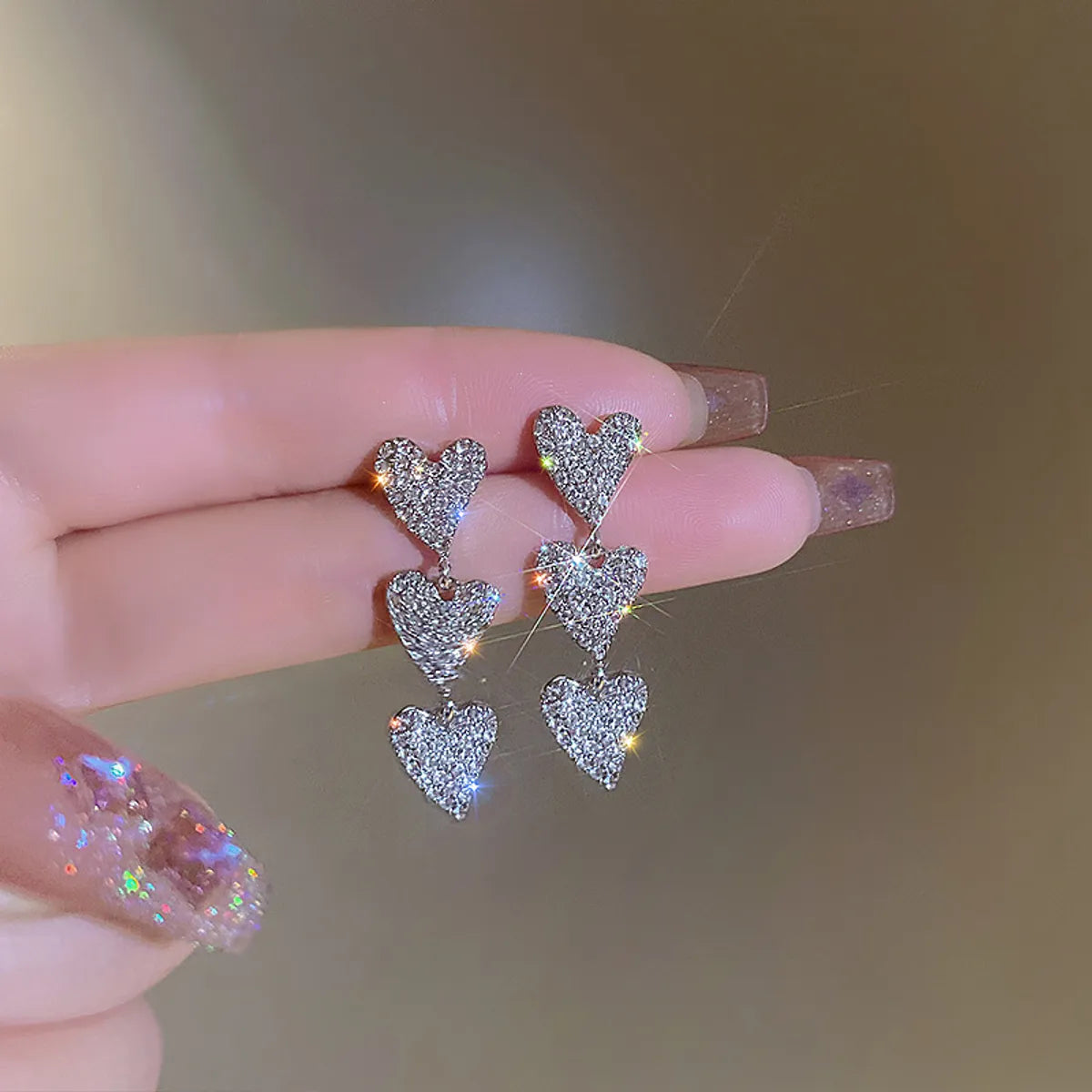 1 Pair Casual Sweet Simple Style U Shape Heart Shape Bow Knot Beaded Enamel Inlay Alloy Rhinestones Pearl Drop Earrings