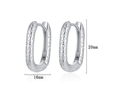 1 Pair Casual U Shape Plating Sterling Silver White Gold Plated Earrings